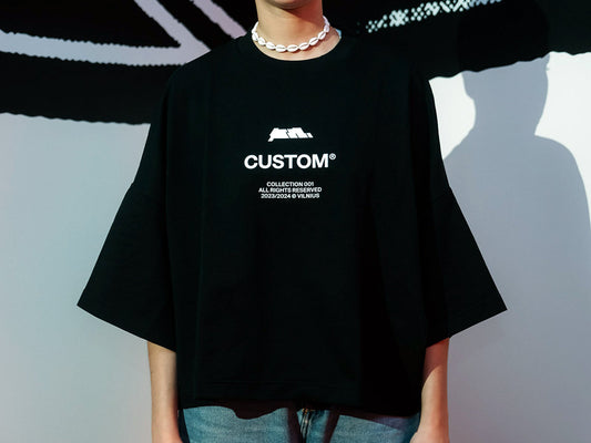 CUSTOM® black 3/4 sleeve t-shirt