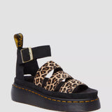 Clarissa II Quad Leopard Leather Sandals