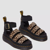 Clarissa II Quad Leopard Leather Sandals