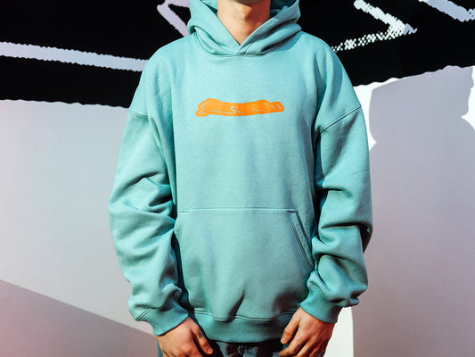 CUSTOM® oversized turquoise hoodie