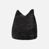 Faux Fur Pointed Beanie Black