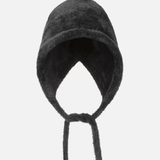 Faux Fur Knit Bonnet Black