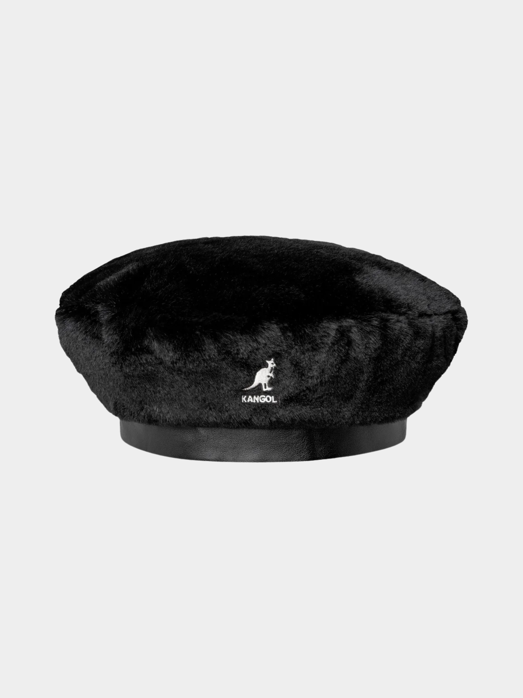 Faux Fur Beret Black