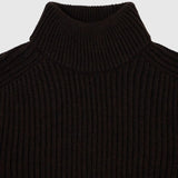 EDWIN RONI HIGH COLLAR SWEATER DARK BROWN