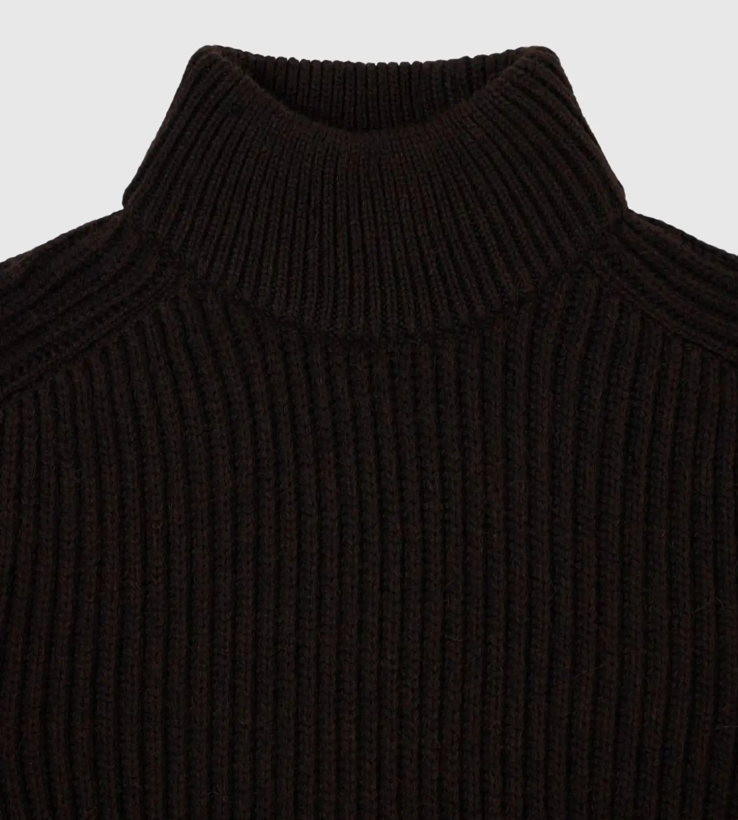 EDWIN RONI HIGH COLLAR SWEATER DARK BROWN