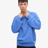 Oversized Merino Wool Crew Pacific Blue