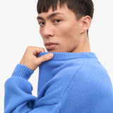 Oversized Merino Wool Crew Pacific Blue
