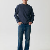 Heavy Jersey Long Sleeve Crew T-Shirt Navy