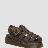 Wrenlie Leather Fisherman Sandals Dark Brown