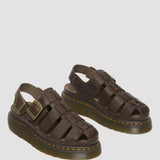 Wrenlie Leather Fisherman Sandals Dark Brown