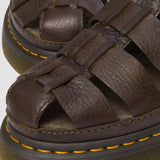 Wrenlie Leather Fisherman Sandals Dark Brown