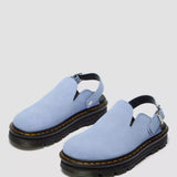 Zebzag Suede Platform Mules Cornflower Blue