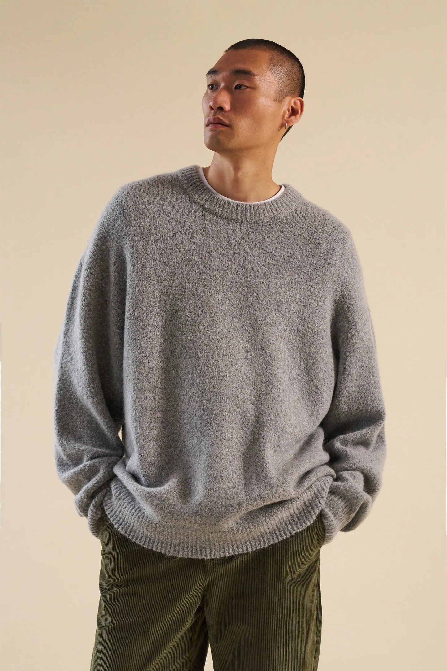 Megztinis BOUND BAXTER MOHAIR BLEND SWEATER - GREY UNISEX