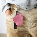 Leather Heart Shaped Key Ring Purse