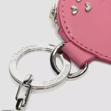 Leather Heart Shaped Key Ring Purse