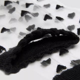 Short Heart Mesh Socks Black