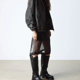 Anistone Knee High Leather Biker Boot