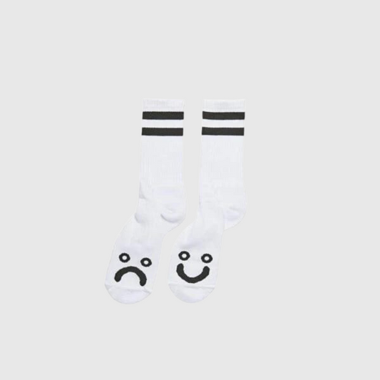 POLAR SKATE CO. - HAPPY SAD SOCKS WHITE