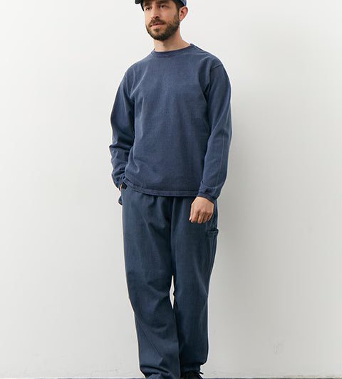 Heavy Jersey Long Sleeve Crew T-Shirt Navy