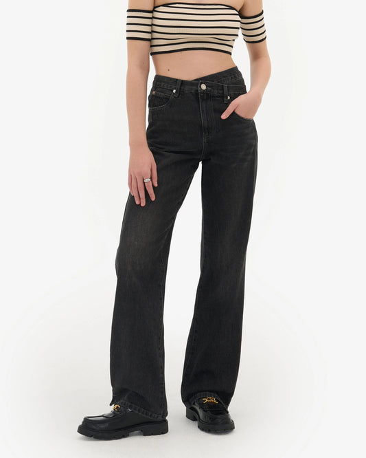 WRSTBHVR SHEA DARK GRAY WASHED DENIM PANTS