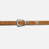 Western Suede Silver Belt Tobacco