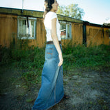 Tanja Skirt Orange Painter Mid Blue
