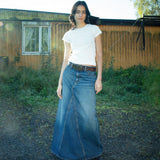 Tanja Skirt Orange Painter Mid Blue