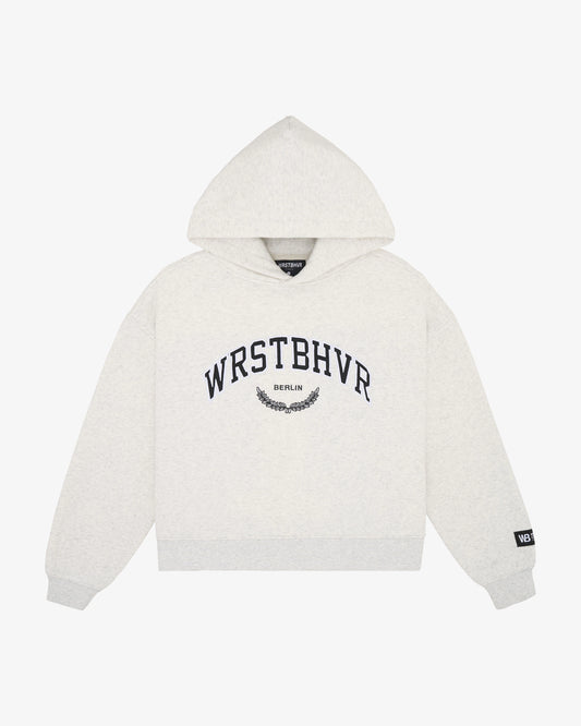 WRSTBHVR OFFBEAT V2 WHITE GREY MELAGNE HOODIE