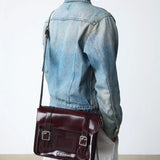 11 Inch Vegan Satchel Cherry Red