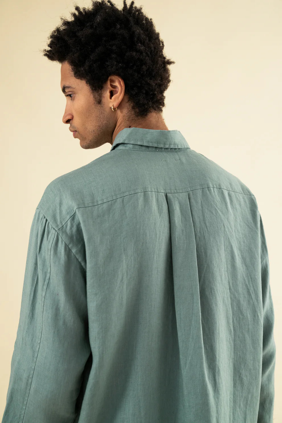 BOUND PREMIUM LINEN LS SHIRT - AQUA