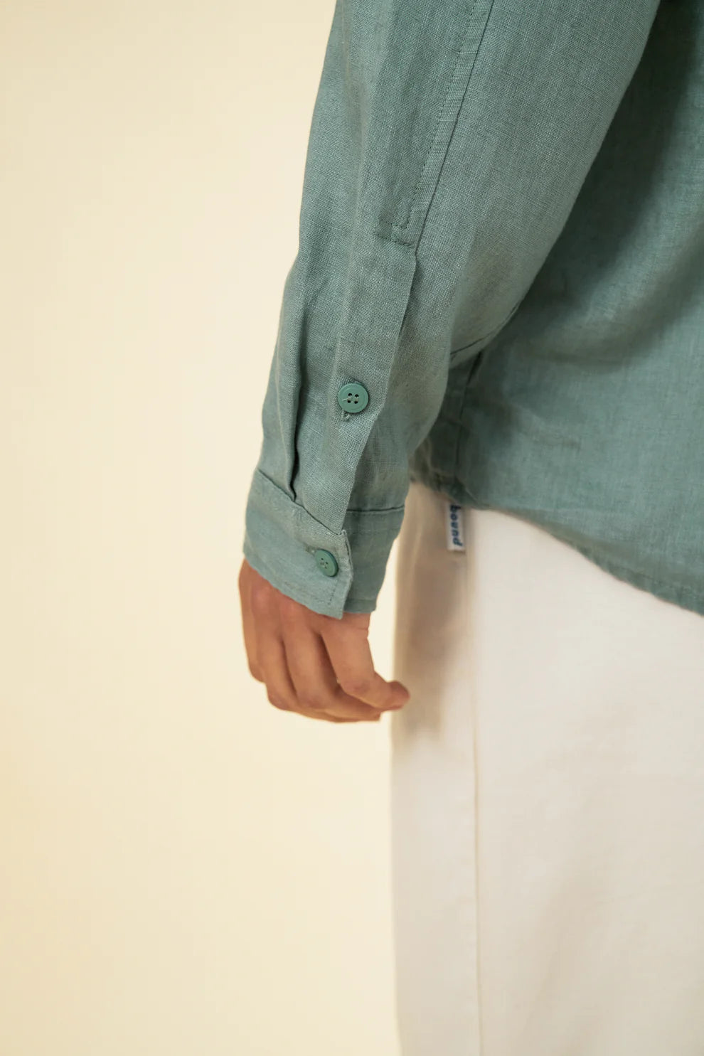 BOUND PREMIUM LINEN LS SHIRT - AQUA