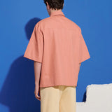 Ochre Boxy Shirt with Tie Pins