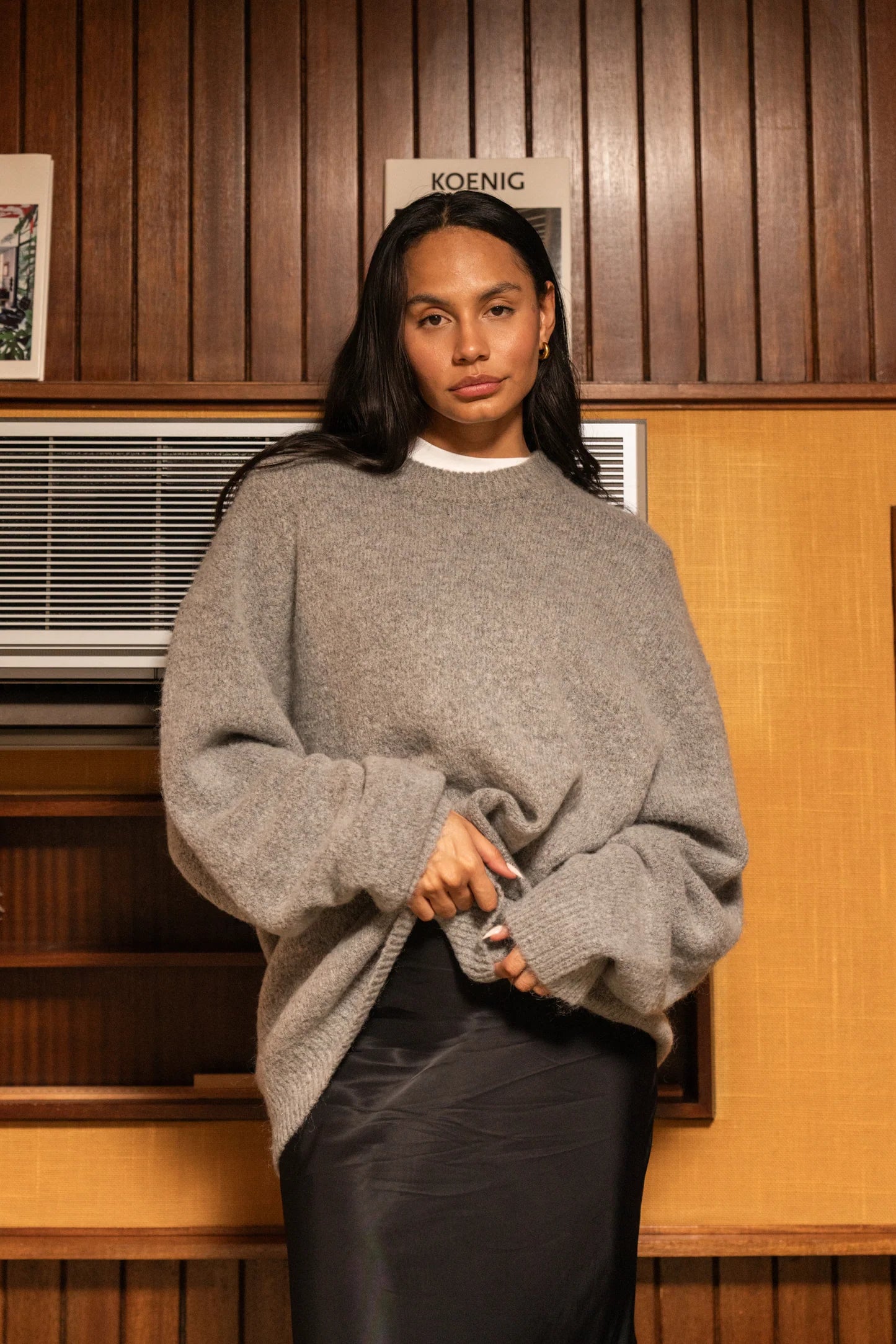 Megztinis BOUND BAXTER MOHAIR BLEND SWEATER - GREY UNISEX