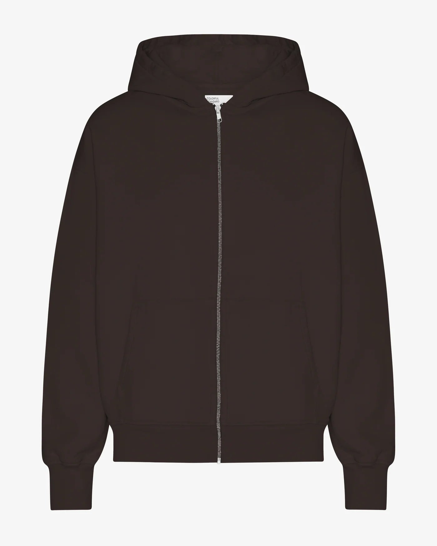 Organic Oversized Zip Hood Coffee Brown