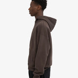 Organic Oversized Zip Hood Coffee Brown