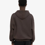 Organic Oversized Zip Hood Coffee Brown