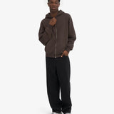 Organic Oversized Zip Hood Coffee Brown