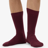 Merino Wool Blend Sock Oxblood Red