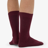 Merino Wool Blend Sock Oxblood Red