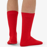 Merino Wool Blend Sock Red Tangerine