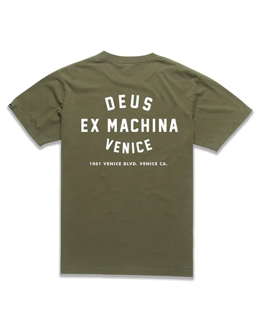 DEUS T-SHIRT FOREST GREEN VENICE SKULL