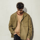 BOUND PEACHED STRIPE TEE - BROWN & YELLOW
