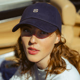 STRADALIA NAVY MONOGRAM HAT