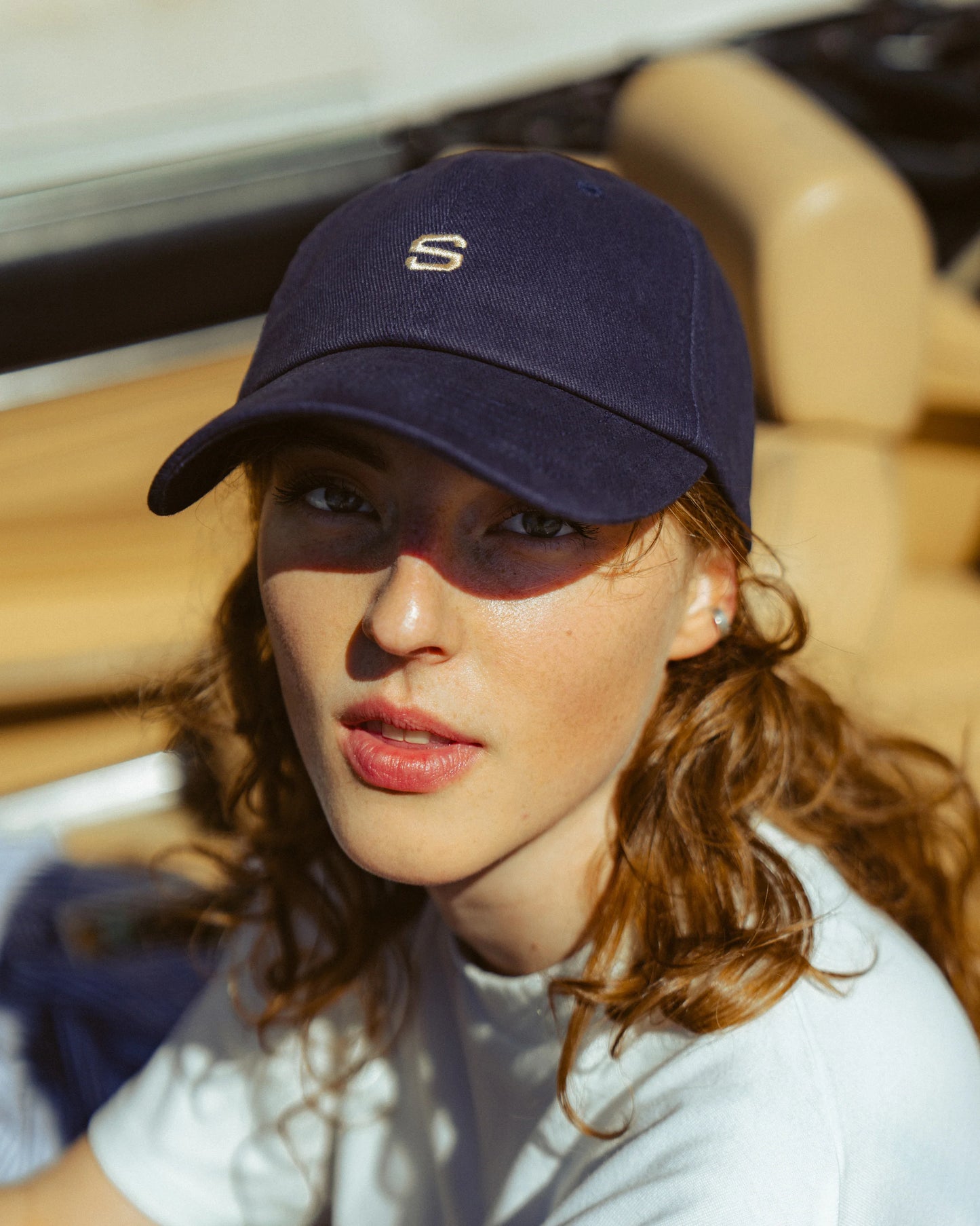 STRADALIA NAVY MONOGRAM HAT