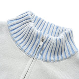 Diamond Zip-Thru Knit Grey