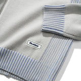 Diamond Zip-Thru Knit Grey