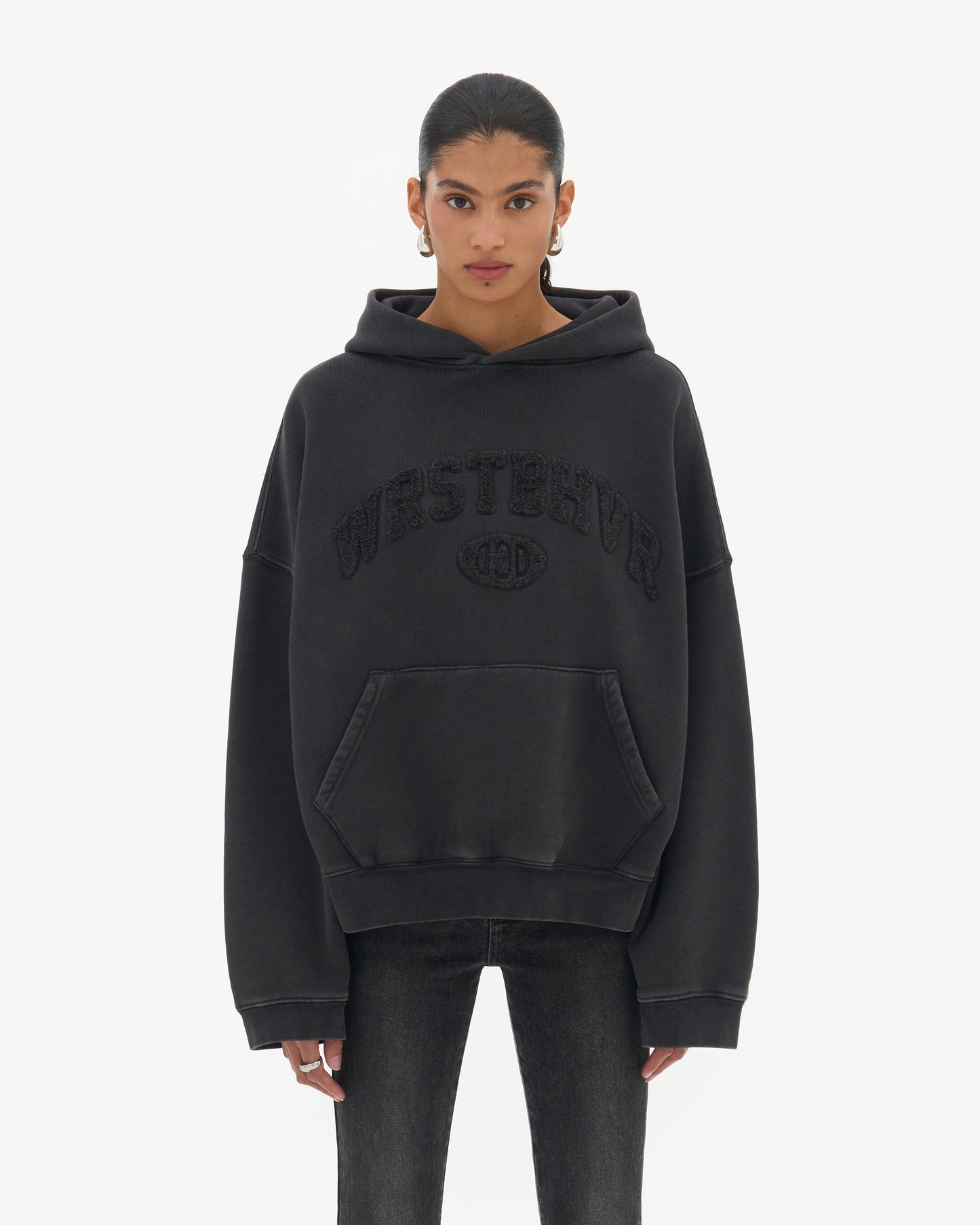 WRSTBHVR JESSE BLACK VINTAGE HOODIE