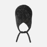 Faux Fur Knit Bonnet Black