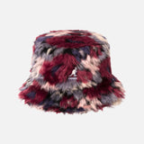 Faux Fur Bucket Purple Multi
