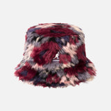 Faux Fur Bucket Purple Multi